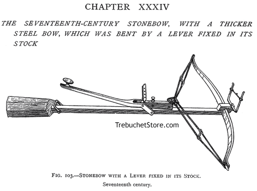 Fig. 103. - Stonebow with a Lever Fixed in Its Stock.