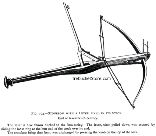 Fig. 104. - Stonebow with a Lever Fixed in Its Stock.