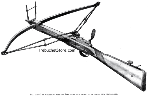Fig. 118. - The Crossbow with Its Bow Bent and Ready to be Aimed and Discharged.