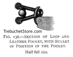 Fig. 136. - Section of Loop and Leather Pocket, with Bullet in Position in the Pocket. Half full size.