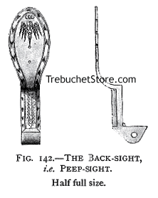 Fig. 142. - The Back-Sight, i.e. Peep-Sight. half full size.