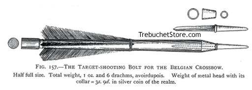 Fig. 157. - The Target Shooting Bolt for the Belgian Crossbow. Half full size.
