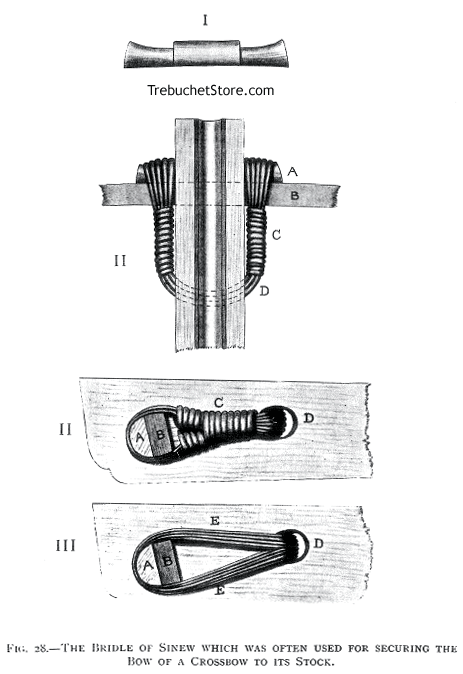 Fig 28. -  The Bridle of Sinew which was Often Used for Securing the Bow of a Crossbow to Its Stock.