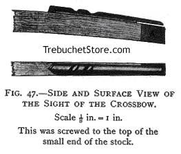 Fig. 47. - Side and Surface View of the Site of the Crossbow. Scale 1/8 in. = 1 in.