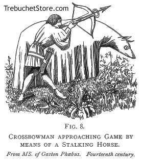 Fig. 8 - Crossbowman approaching game by means of a stalking horse.