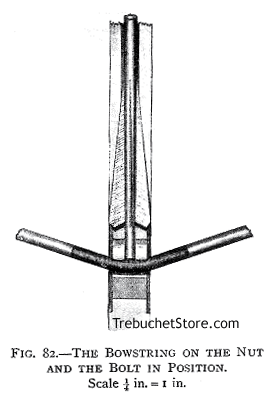 Fig. 82. - The Bowstring on the Nut and the Bolt in Position. Scale 1/4 in. = 1 in.