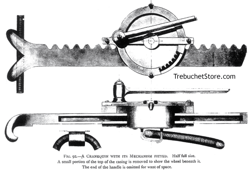 Fig. 92. - A Cranequin with Its Mechanism Fitted. Half full size.