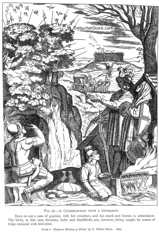Fig. 96. - A Crossbowman with a Stonebow.